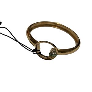 Gold Half Moon & Stars Bangle Bracelet